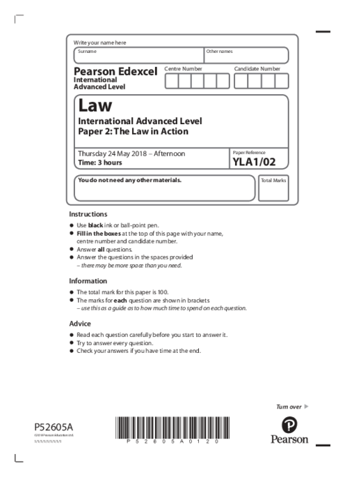 Law  YLA1/02 June  2018