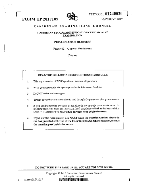POB June 2017 Paper 2