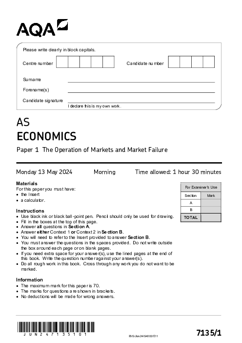Economics 7135/1 June 2024