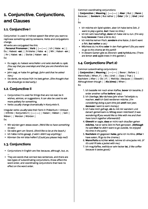  German First Language (0505) Conjunctive, Conjunctions, and Clauses Revision Note