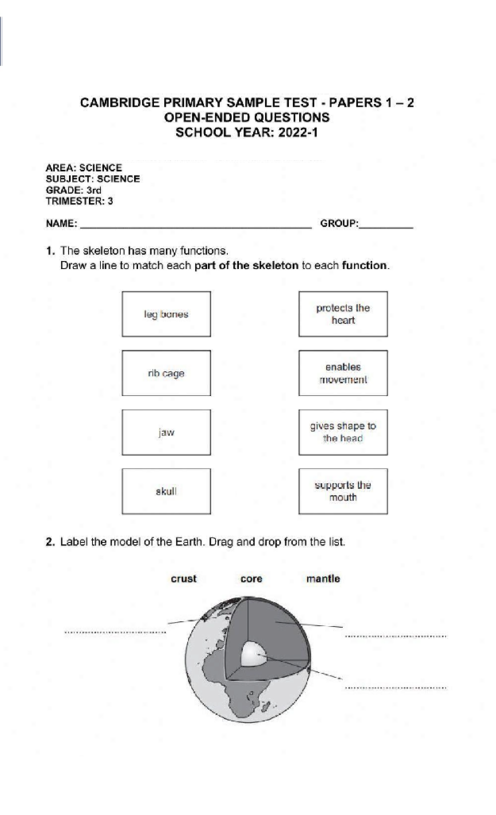 Cambridge Grade 3 Science Past Papers with Answers Free PDF
