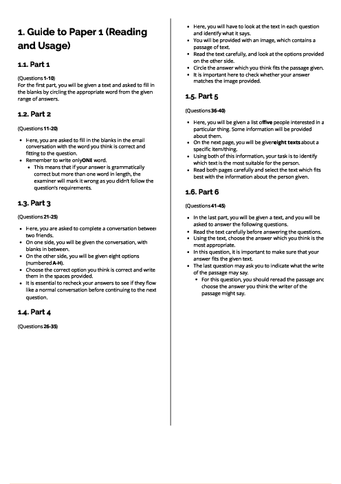 Checkpoint English as a Second Language | Guide to Paper 1 (Reading and Usage) Revision Note