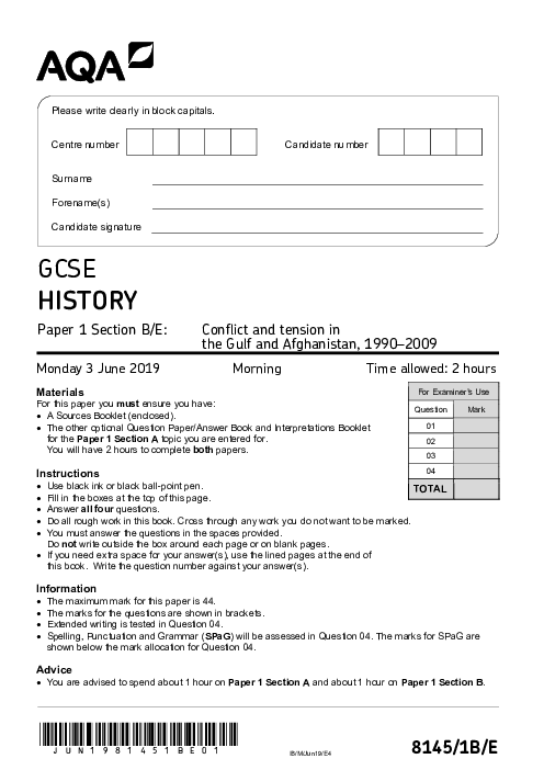 History 8145/1B/E June 2019