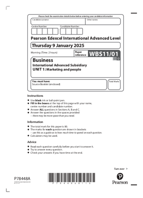 Business WBS11/01 January 2025