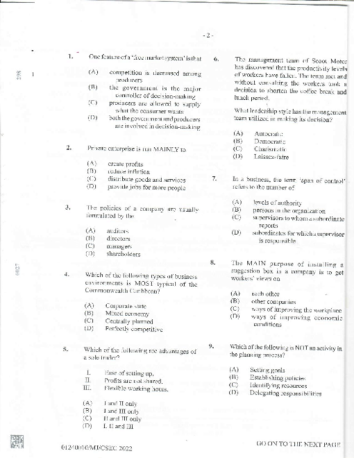 POB June 2022 Paper 1