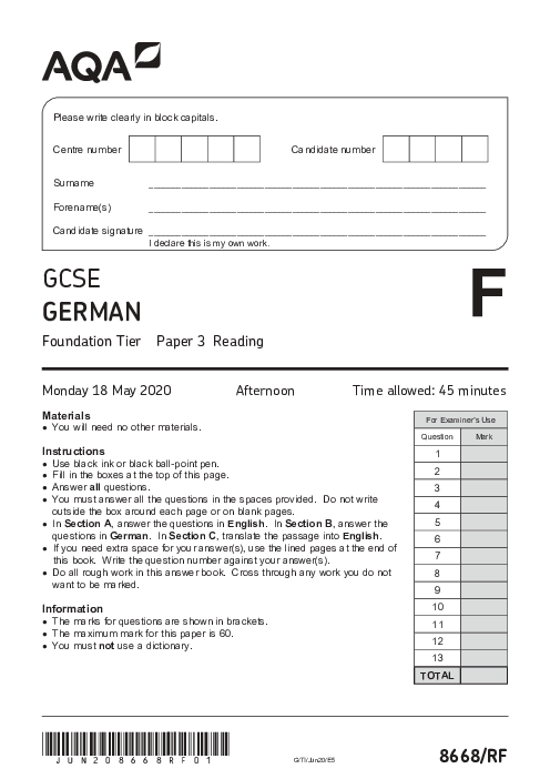 German 8668/RF June 2020