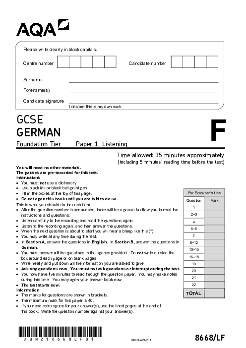 German 8668/LF June 2021