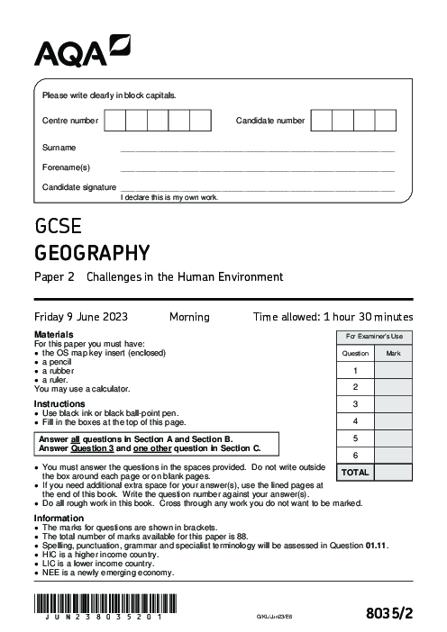 Geography 8035/2 June 2023