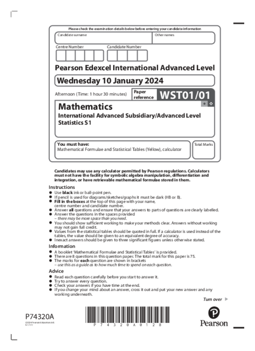 Statistics WST01/01 January 2024 