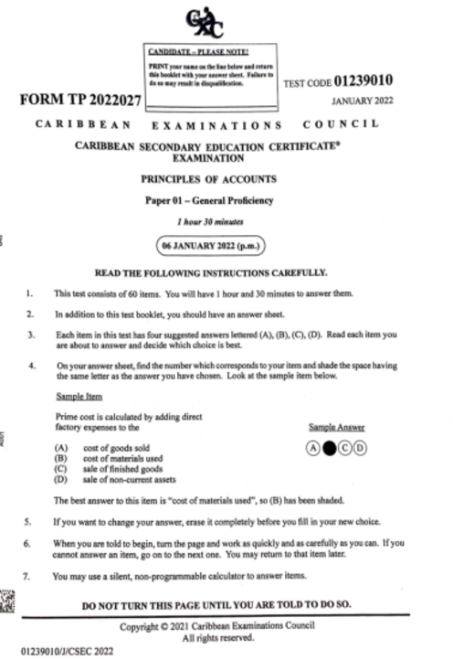 POA January 2022 Paper 1