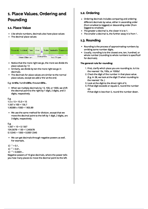 Checkpoint Mathematics | Place Values, Ordering and Pounding Revision Note