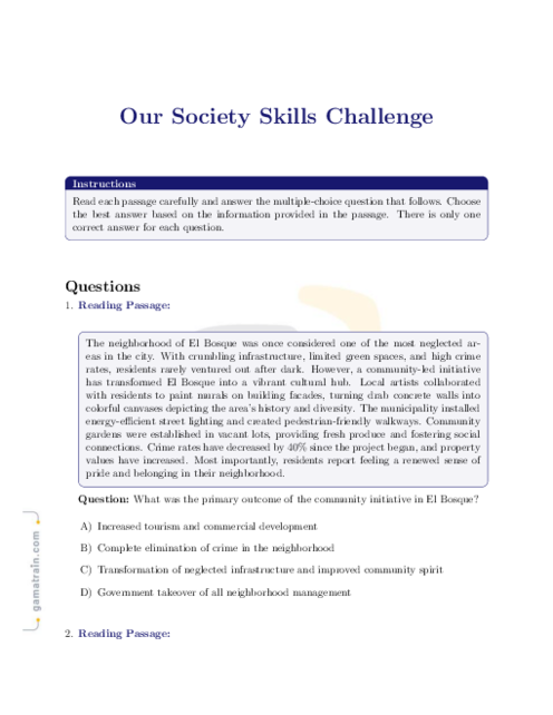 English as a Second Language 8 | Our Society - Topical Quiz