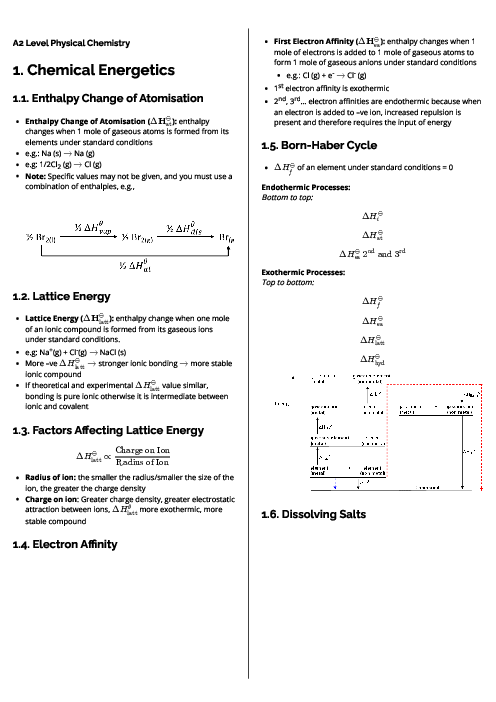 Chemistry (9701) Chemical Energetics Revision Note