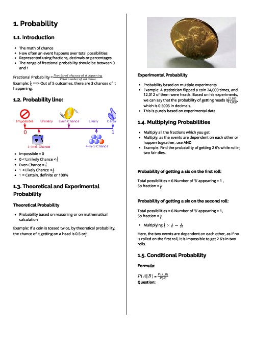 Checkpoint Mathematics | Probability Revision Note