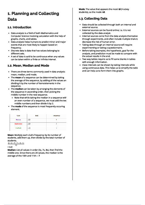 Checkpoint Mathematics | Planning and Collecting Data Revision Note