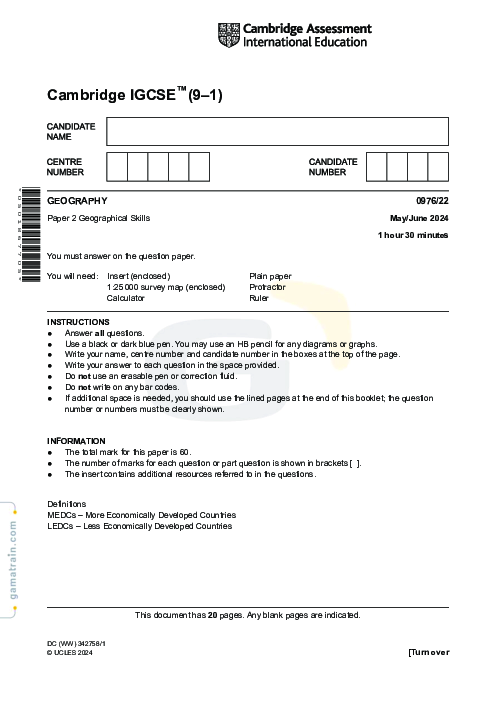 Geography 0976/22 May June 2024