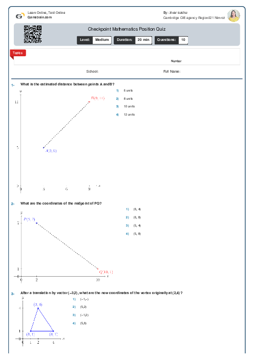 Checkpoint Mathematics Position and Movement Quiz