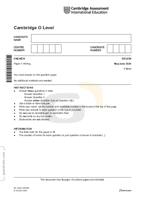French 3015/04 May June 2024