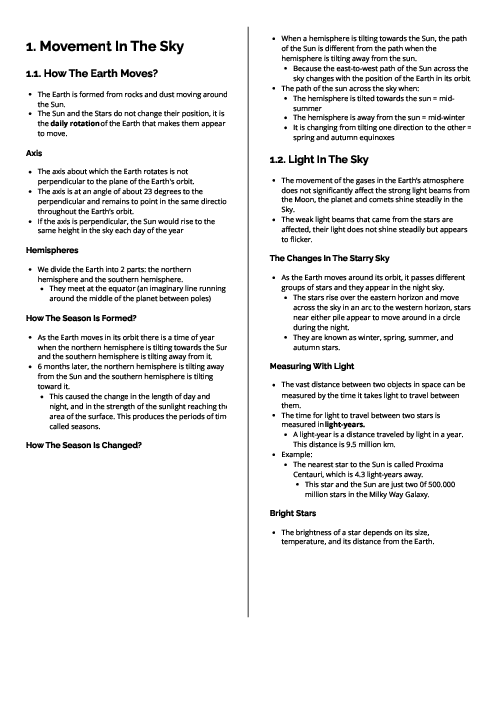 Checkpoint Science (Earth and Space) | The Earth And Beyond Revision Note