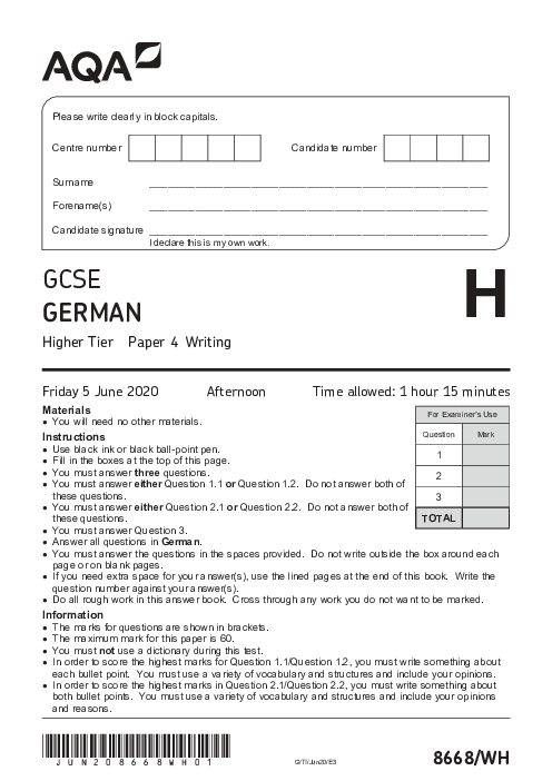 German 8668/WH June 2020
