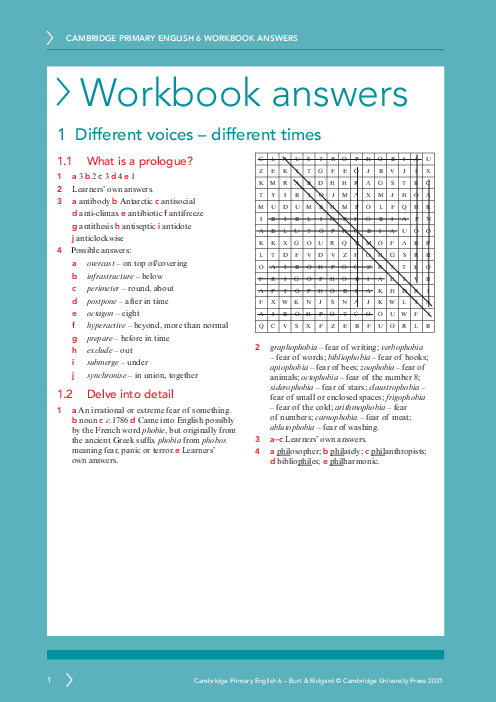 English year 6 Workbook Answers | Free PDF