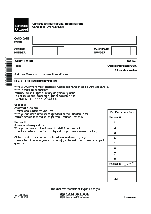 Agriculture 5038/12 Oct Nov 2014