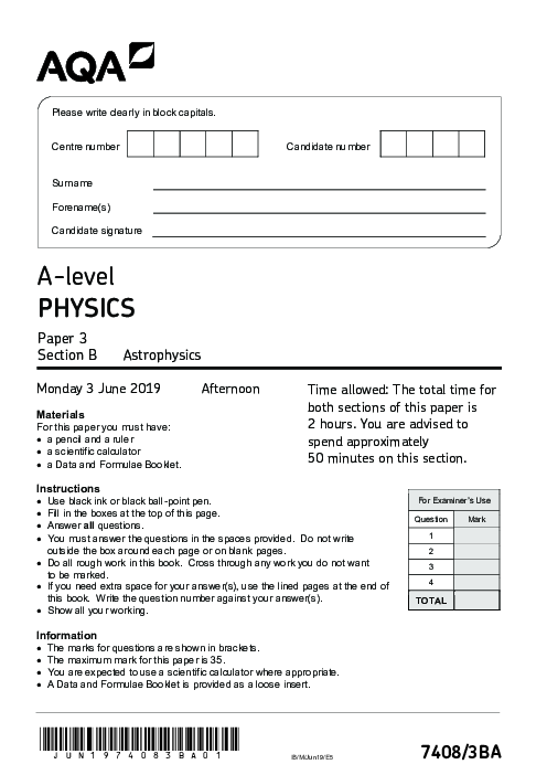 Physics 7408/3BA June 2019