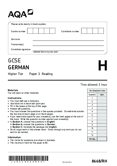 German 8668/RH June 2022