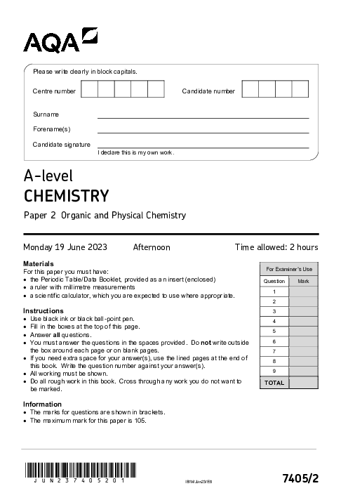 Chemistry 7405/2 June 2023