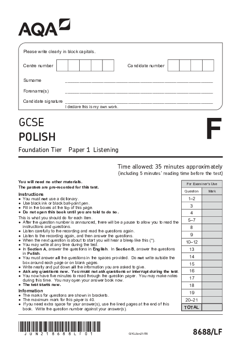 Polish 8688/LF June 2021