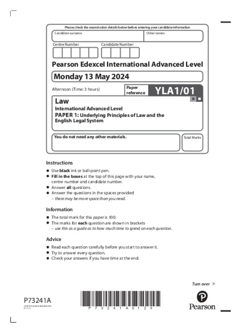 Law YLA01/01 June 2024 