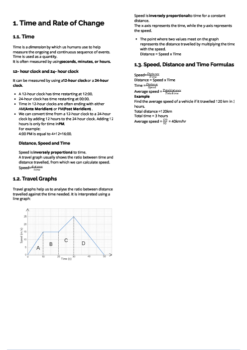 Checkpoint Mathematics | Time and Rate of Change Revision Note