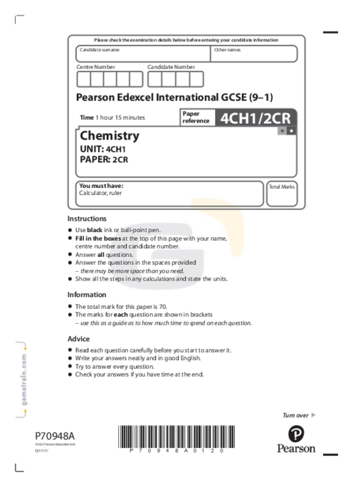 Chemistry 4CH1/2CR May Jun  2022