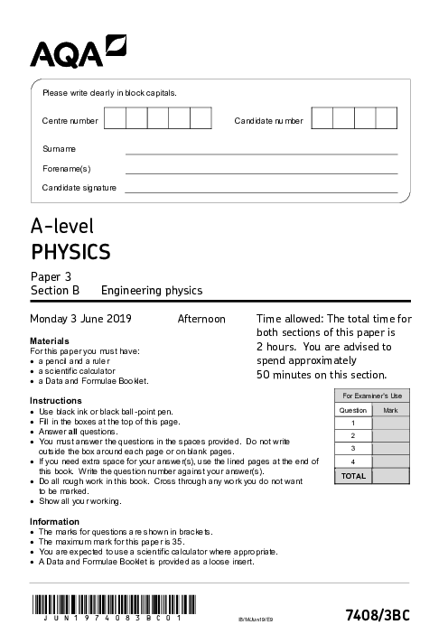 Physics 7408/3BC June 2019