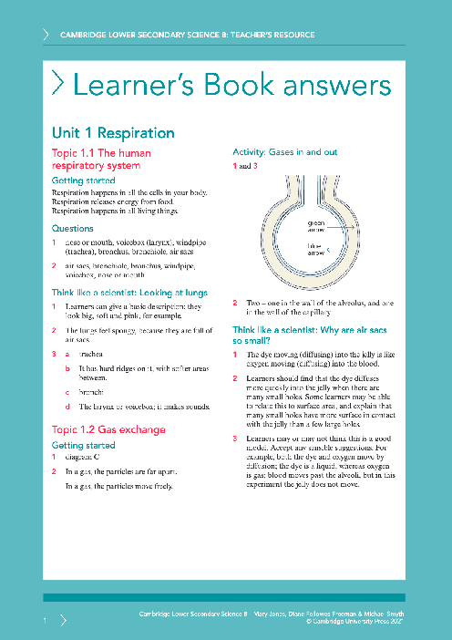 Science 8 , Learner′s Book Answers Lower Secondary Checkpoint | PDF