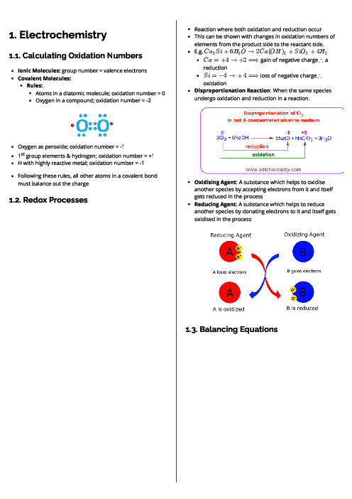 Chemistry (9701) Electrochemistry Revision Note