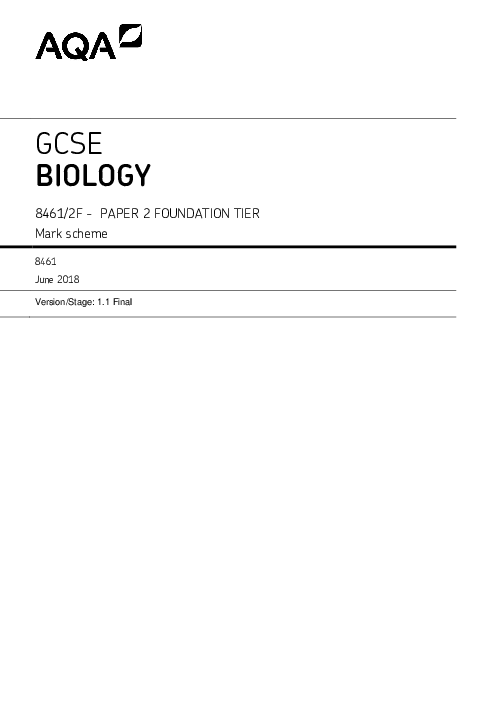 Biology 8461/2F June 2018