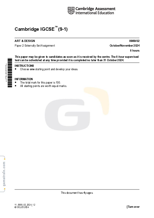 Art & Design 0989/02 Oct Nov 2024
