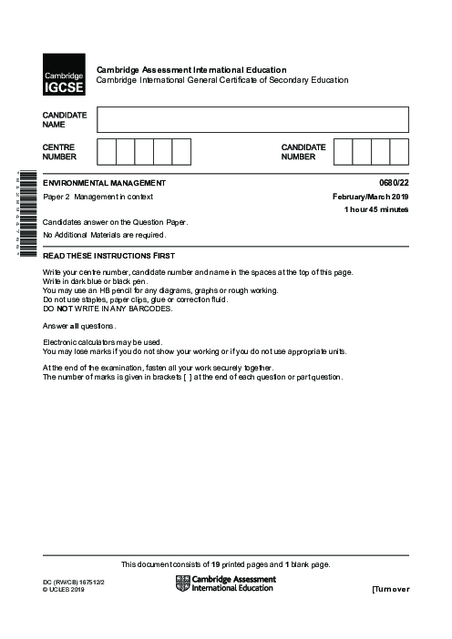 Environmental Management 0680/22 March 2019