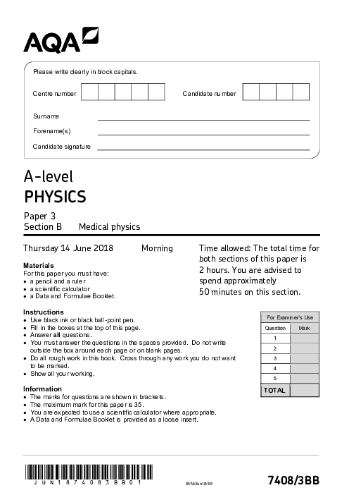 Physics 7408/3BB June 2018