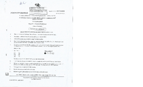 Mathematics January 2019 Paper 1