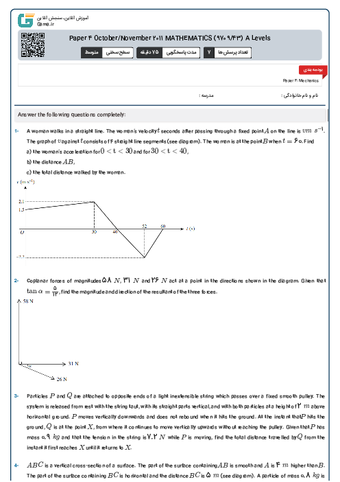 Paper 4 October/November 2011 MATHEMATICS (9709/43) A Levels