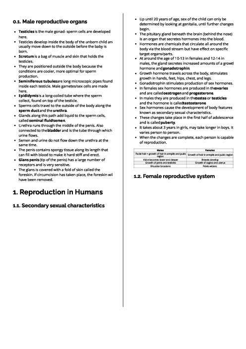 Checkpoint Science (Biology) | Reproduction in Humans Revision Note