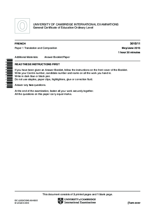 French 3015/22 May June 2012