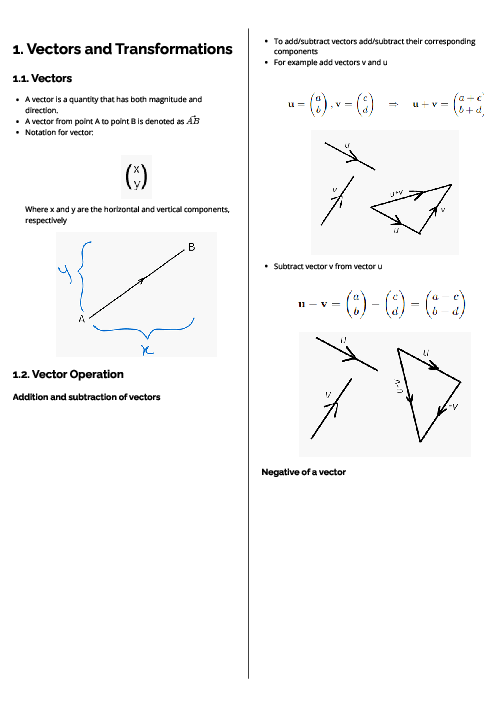  International Mathematics (0607) Vectors and Transformations Revision Note