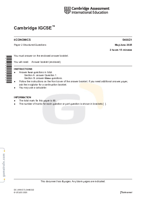 Economics 0455/21 May June 2025