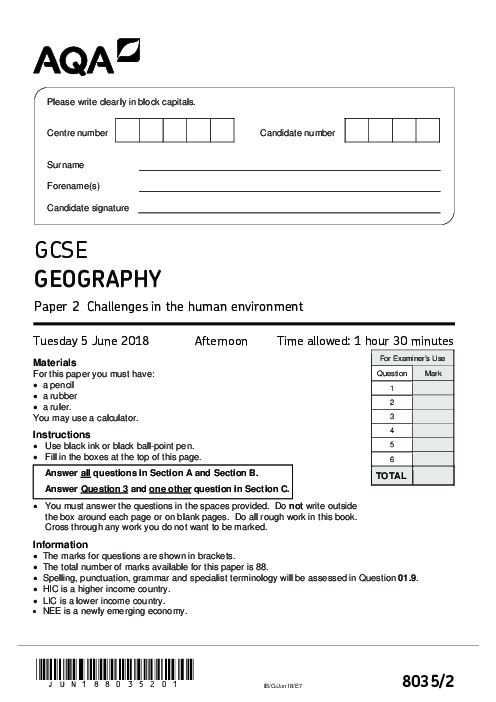 Geography 8035/2 June 2018