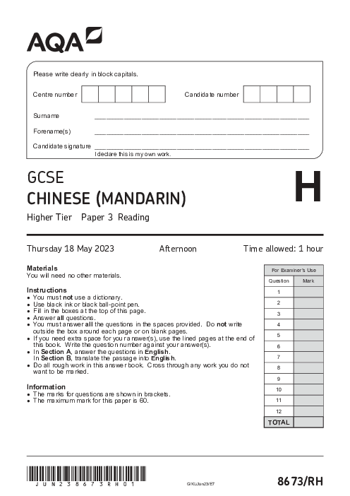 Chinese Mandarine 8673/RH June 2023