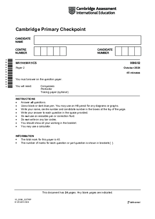 MATHEMATICS 0096,02 October 2024