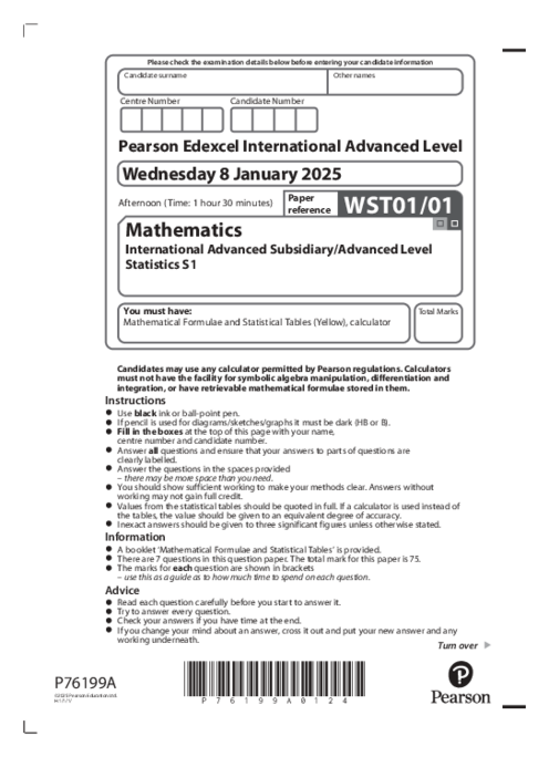 Statistics WST01/01 January 2025 
